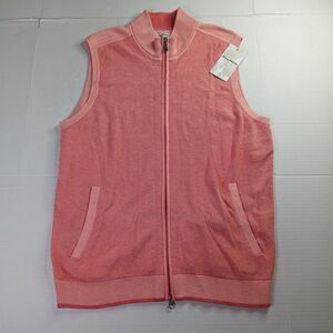 Tommy Bahama Coolside Island Zone Full Zip Vest Men's L Shellrossa Heather Pink
